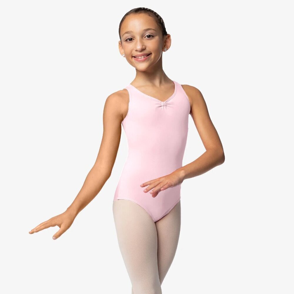 So Danca Child Tank Dance Leotard Size 2-4 Pinched Front Pink Jenny - SL07